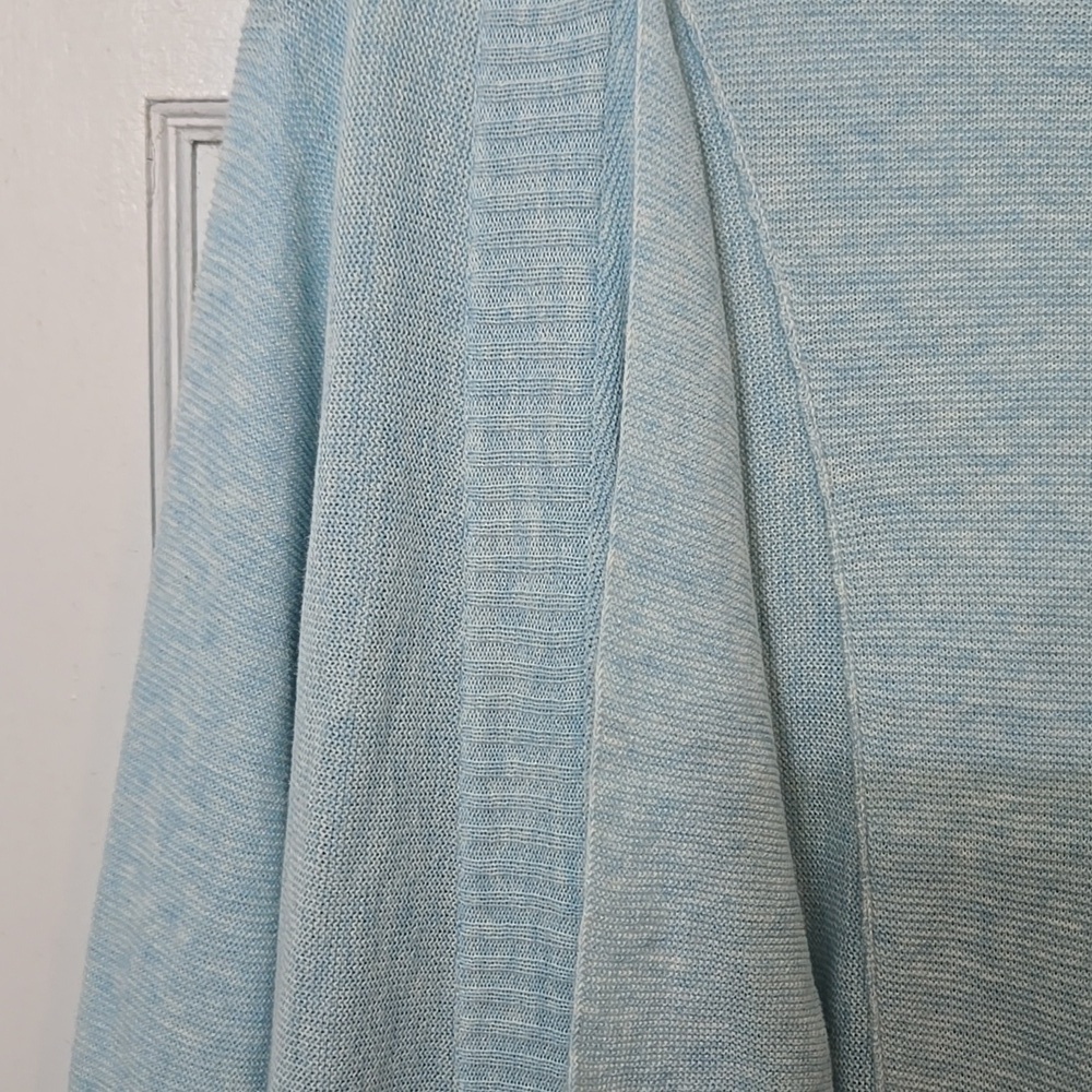 Eileen FISHER 100% ORGANIC COTTON Light Blue Open Front Sweater CARDIGAN MEDIUM - Picture 3 of 5